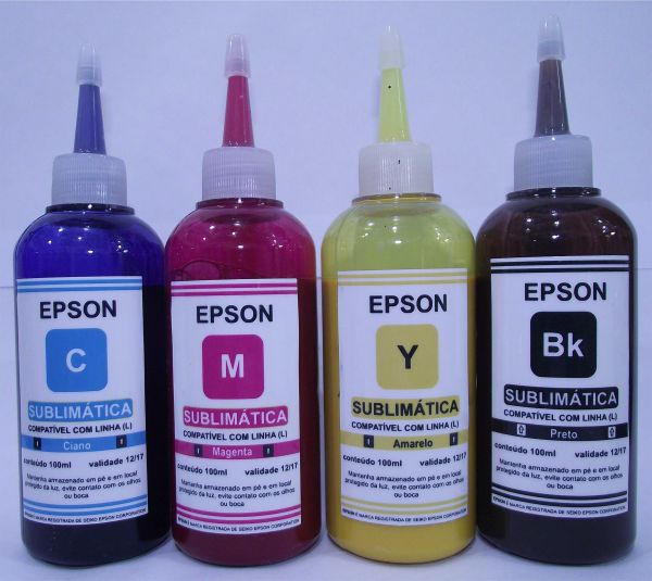 KIT 4 CORES SUBLIMATICA EPSON 100 ML DE CADA COR